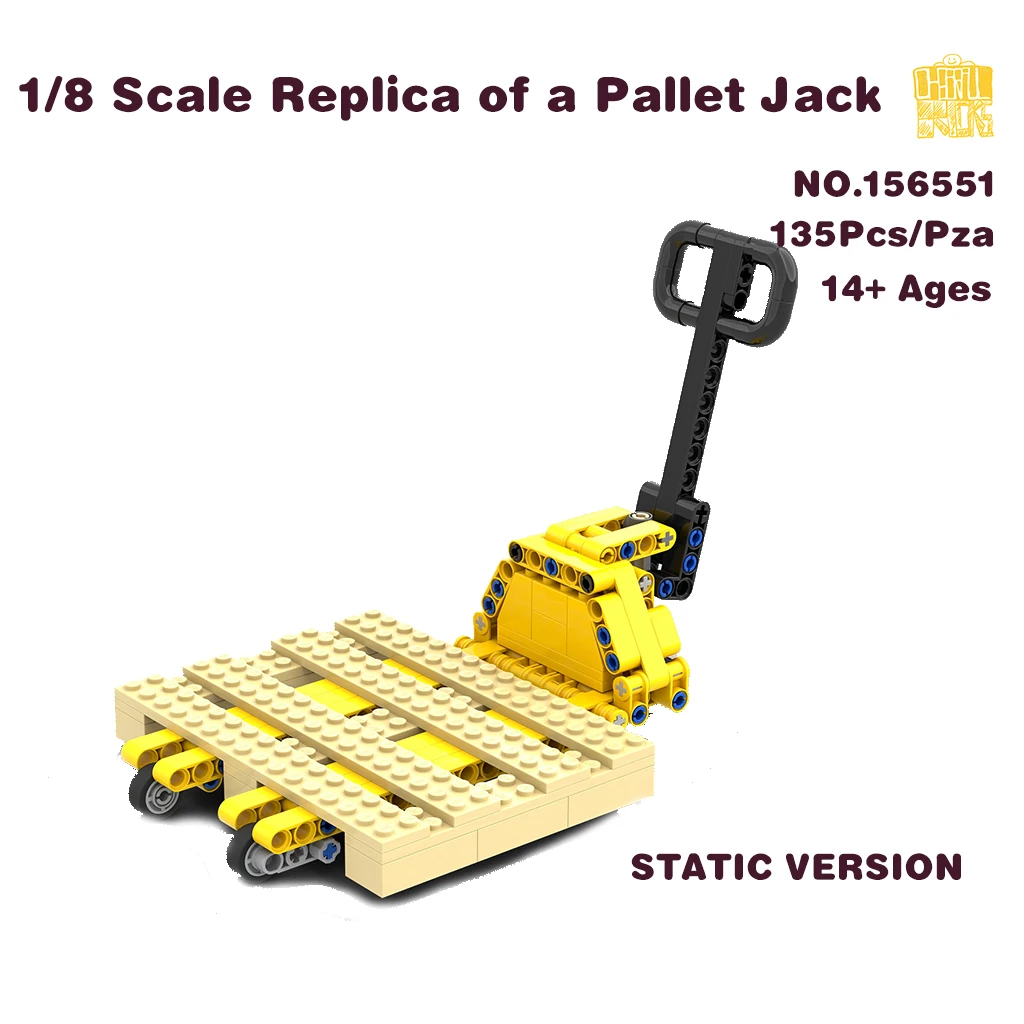 MOC-156551 1/8 Scale Replica of a Pallet-Jack Model With PDF Drawings Building Blocks Bricks Kid DIY Toy Birthday Christmas Gift