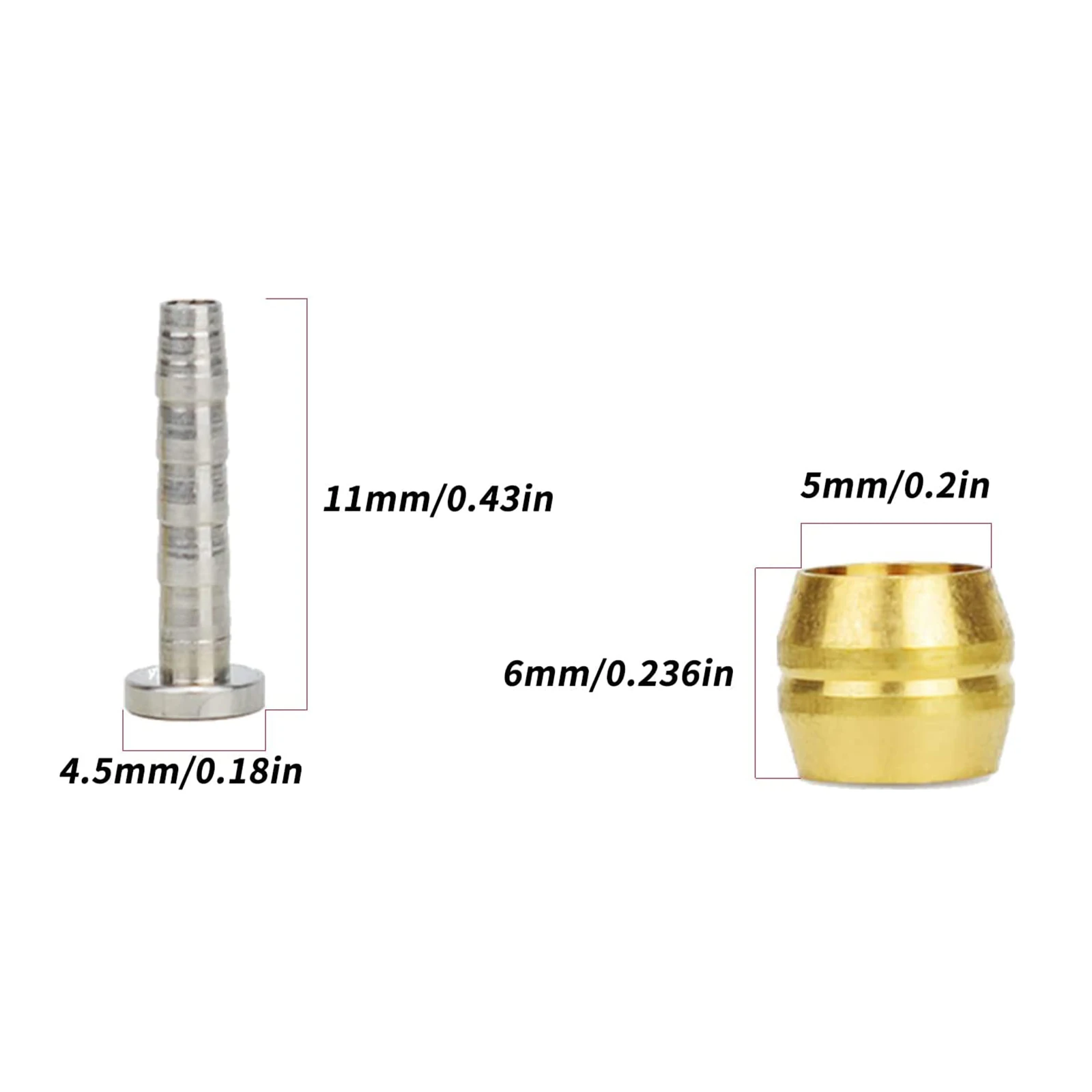 Dioche Oliven & Barb Einsätze Für Hydraulische Bremsen – 10er-Set Aus Kupfer (gold), Für Fahrrad-Bremsschlauch-Reparatur