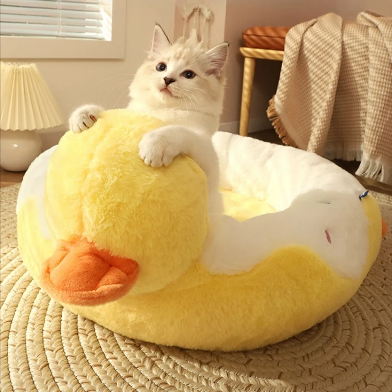 

Pet Plush Pet Hammock Cat Nest Winter Short Round Home Cushion Warm Luxury Cat Basket Nest Kennel for Dog Cats House Supplies