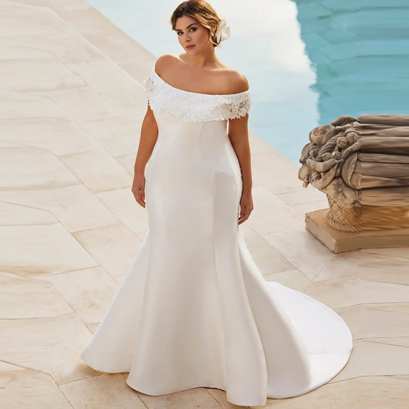 

Simplicity Wedding Dress Organza Satin With Embroidery Lace Ball Gown A-Line Full Sleeve O-Neck Bride Dress Vestido De Novia But