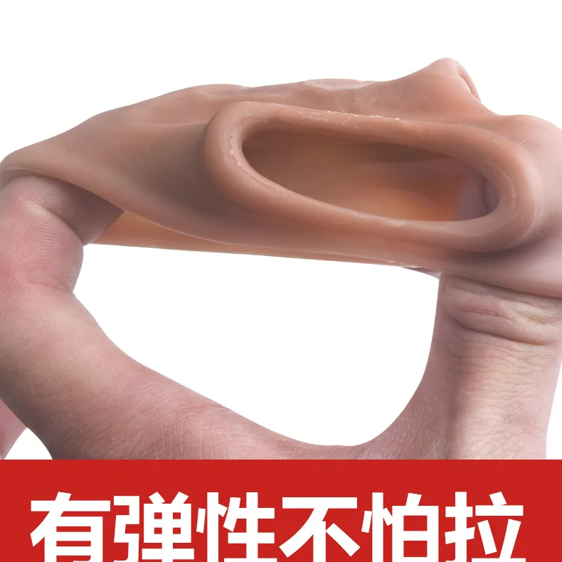 Penis Sleeve 14/16/20CM Realistic Extender Reusable Dildos Condom Delay Ejaculation Dick Enlargement Sex Toys for Men