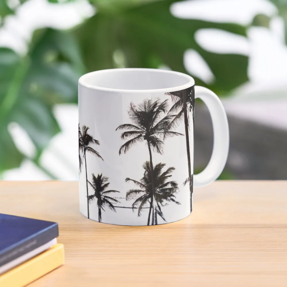 

Black and white palm tree silhouette Coffee Mug Cups For Glasses Mug