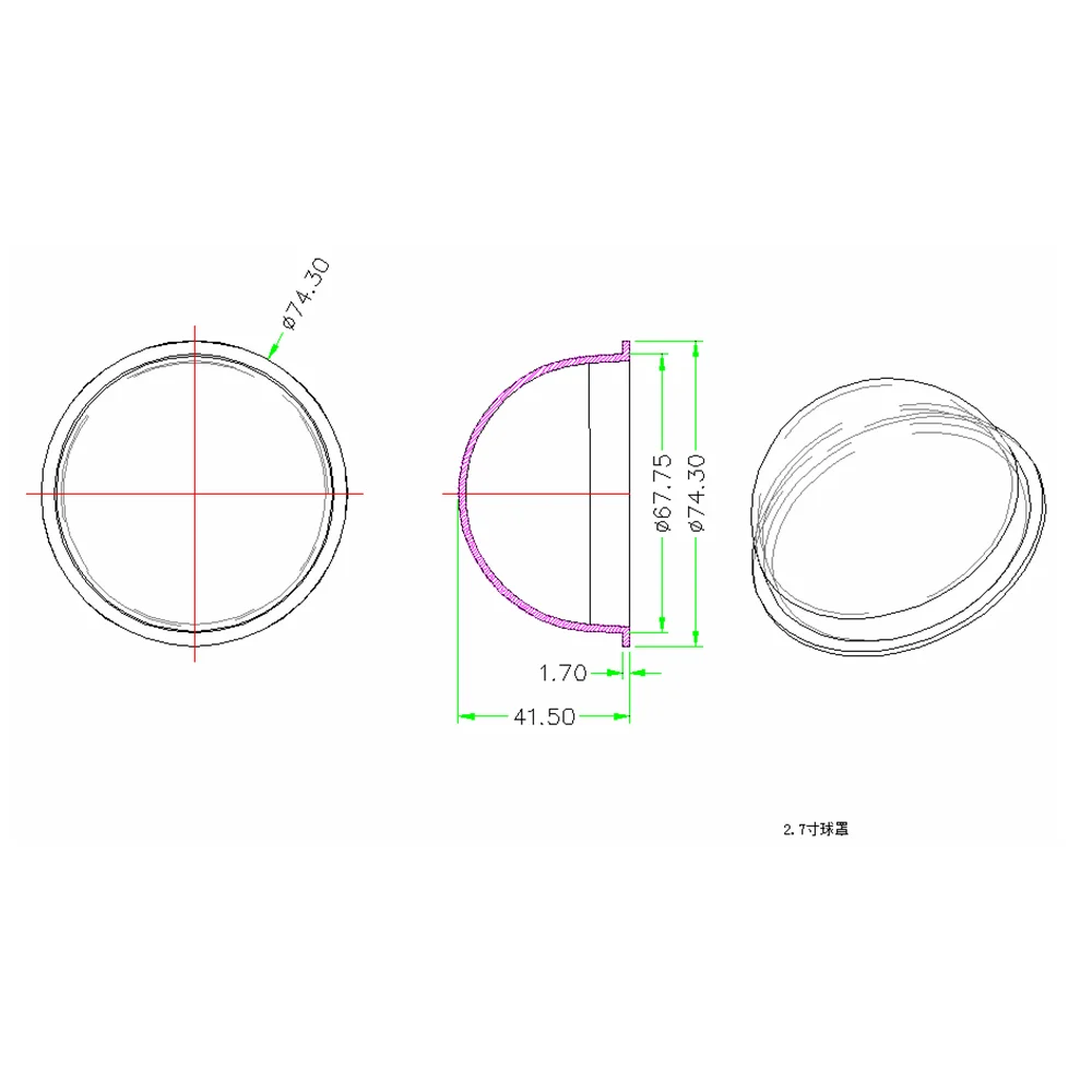 3.1 inch Acrylic Dome case glass acrylic transparent dome surveillance CCTV camera housing transparent cover security camera cover