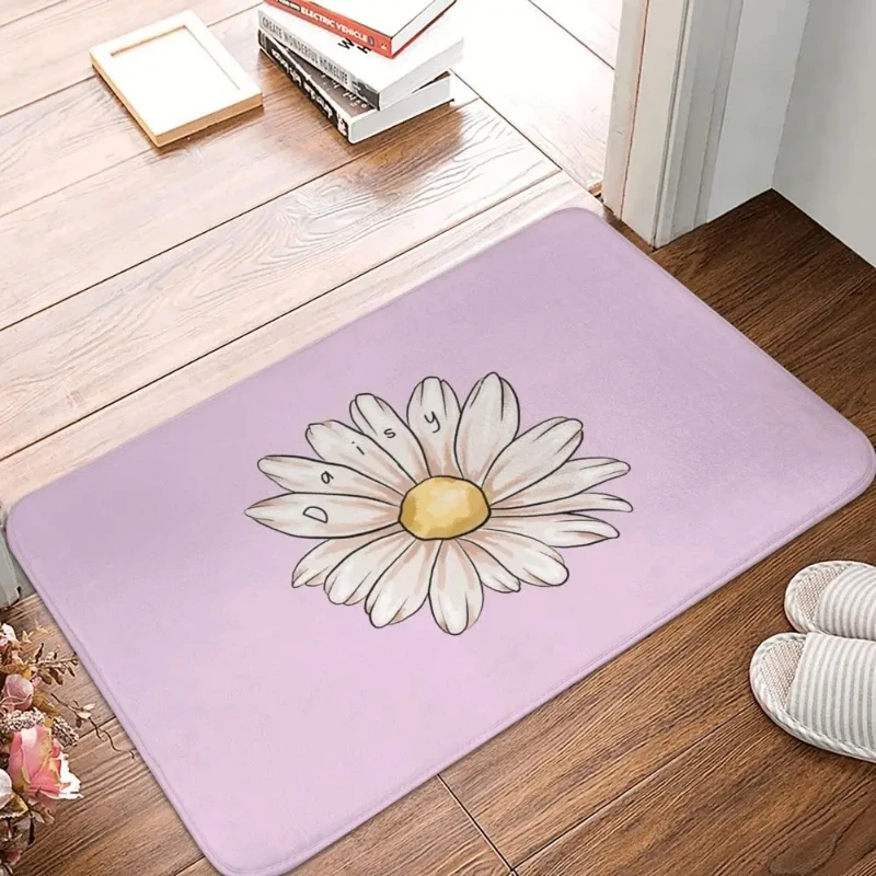 

Маленький фланелевый коврик с принтом маргариток, домашний фланелевый напольный коврик для гостиной и спальни, нескользящий декоративный коврик для ног в ванную комнату