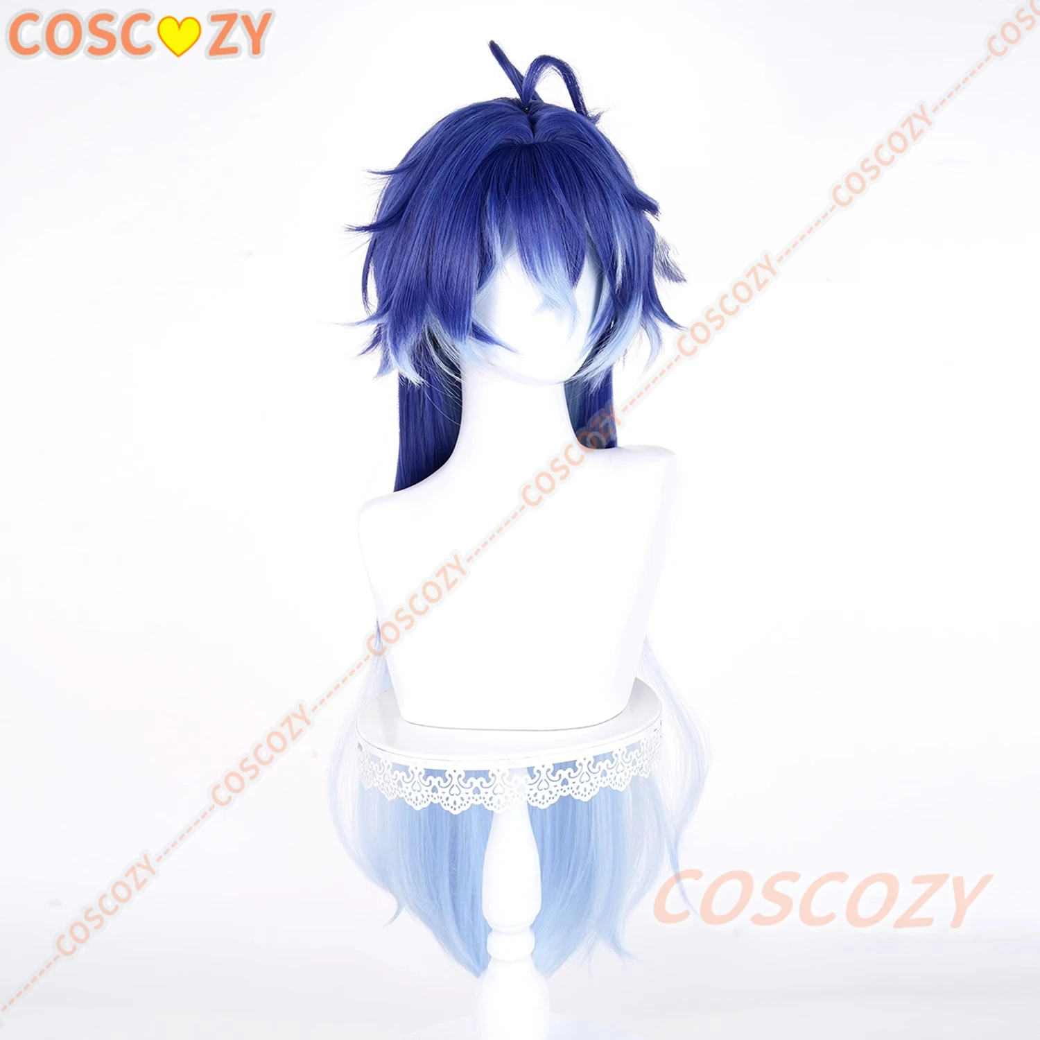 原神インパクト フリンズ コスプレウィッグ ロング ブルー 耐熱 合成