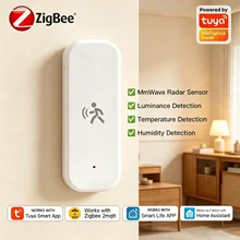 Zigbee 스마트 인간 모션 센서 4 in 1 MmWave 레이더 감지기 Tuya 온도 습도 휘도 센서 PIR 모션 대체