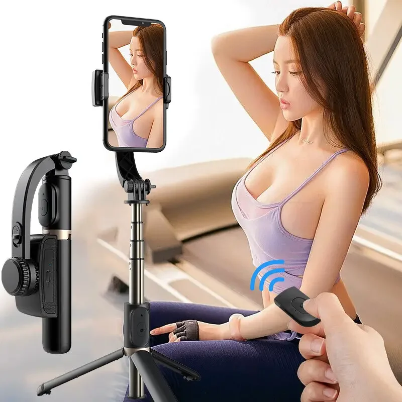 블루투스 핸드헬드 짐벌 스태빌라이저 셀카봉, 확장형 핸드헬드 모노포드 미니 삼각대, 안드로이드 IOS용