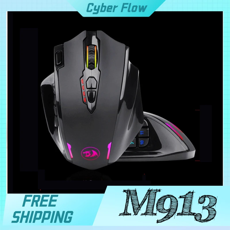 Беспроводная мышь Redragon M913, Двухрежимная макро-мышь с боковой клавишей, Rgb подсветка, для геймеров, компьютеров, подарок