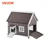 VEVOR Outdoor Cat House Weatherproof Feral Cat Shelter for Multiple Cats Outdoor Wooden Cat House with Side Door 22 1