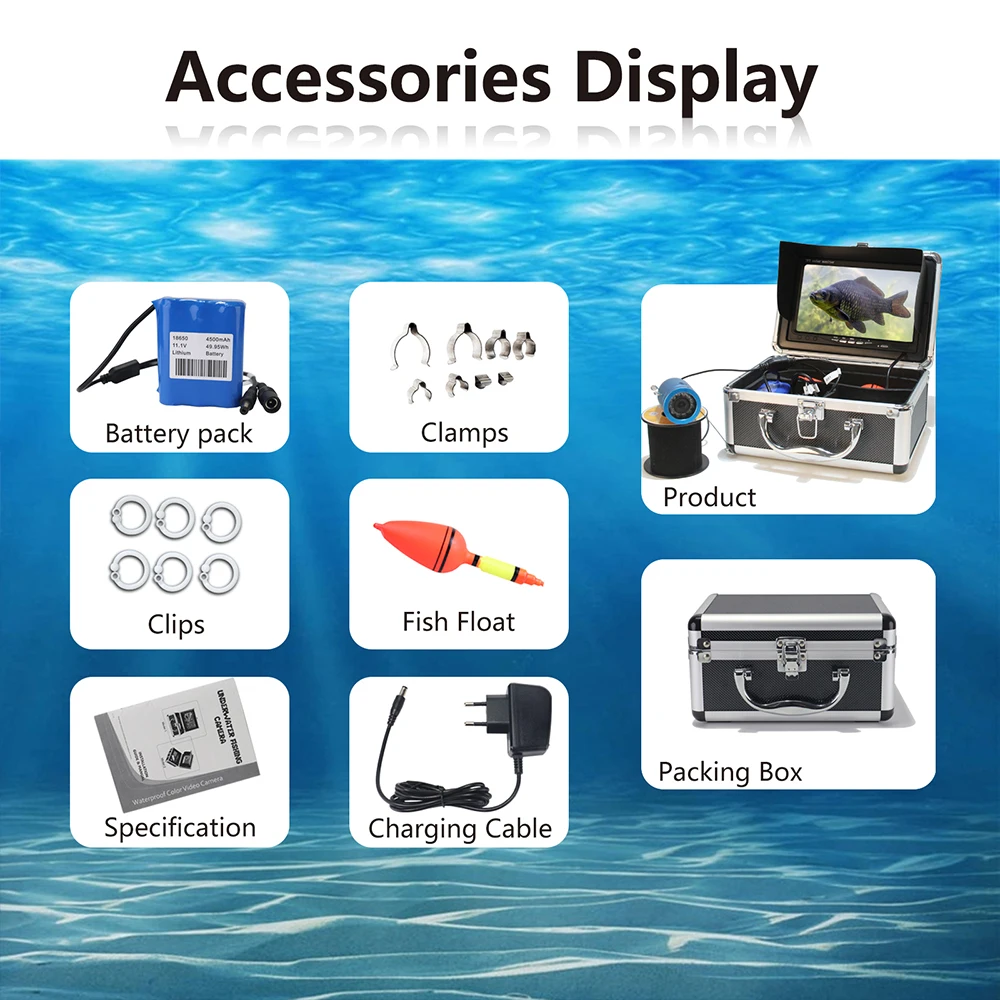 factory direct sale fish finder with 15M/30M/40M/50M cable reel