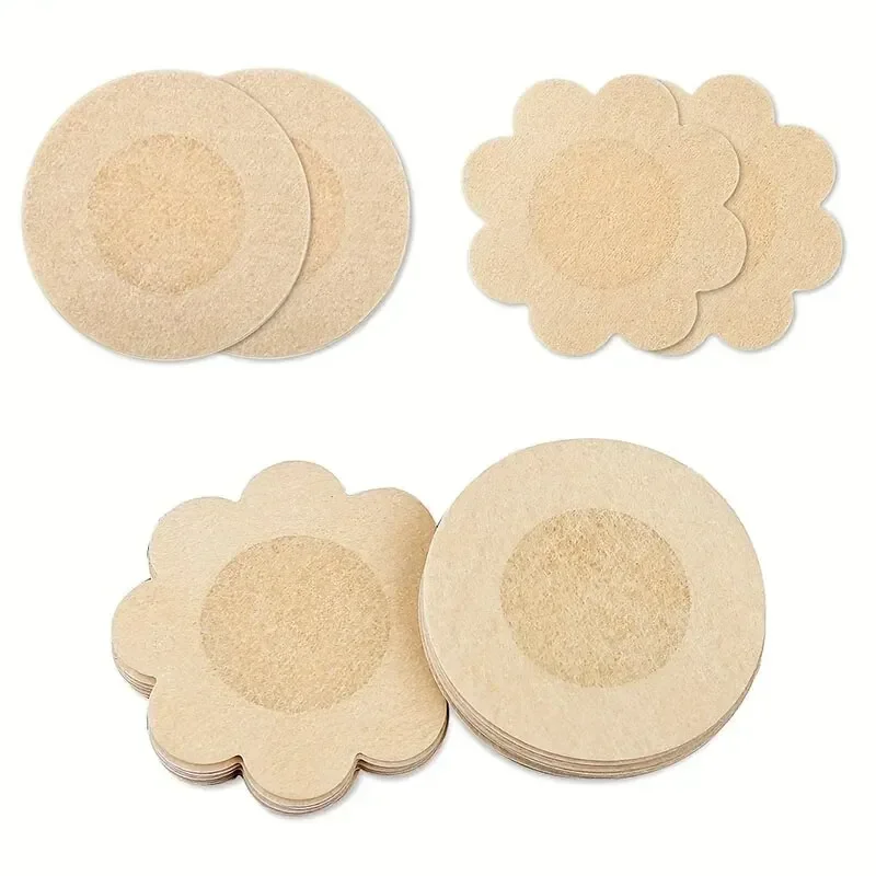 100Pcs Nipple Sticker Disposable Invisible Chest Sticker Non-woven Bra Breast Patch Bra-less Pasties Pad Nipple Cover Stickers 6