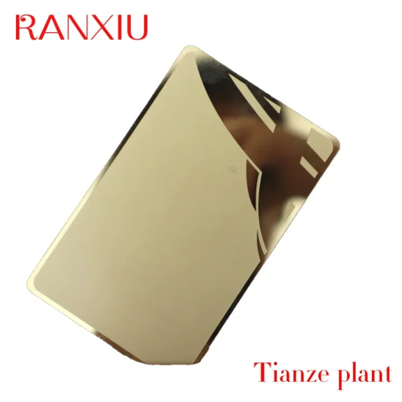 

Custom Custo u Laser Cut Engraved Rose Golden irror Blanks etal busins card n