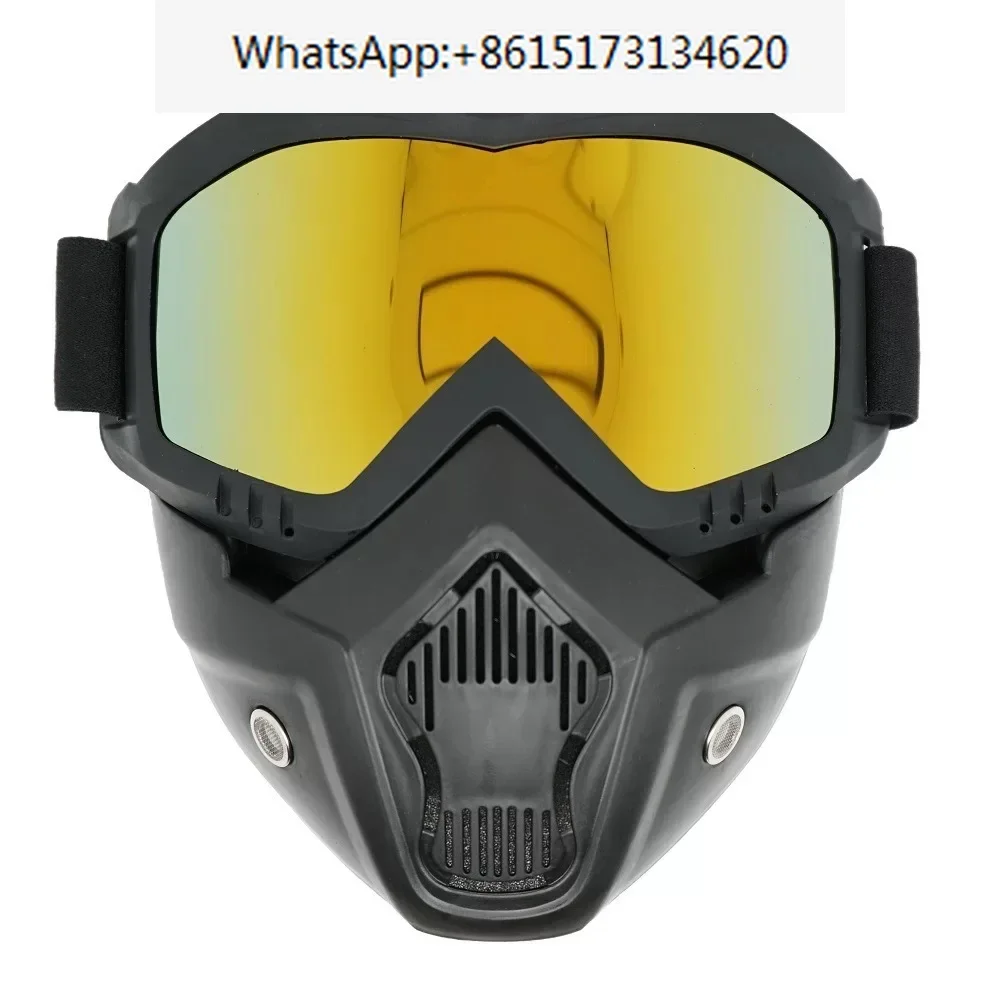 

Motorcycle Off road Windshield Mask Riding Retro Goggle Removable Anti Wind, Sand, and Dust Mask