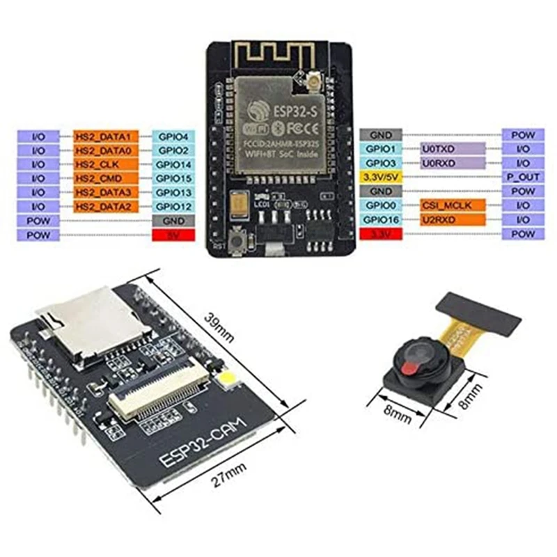 ESP32-CAM-MB Wifi Module 2.4G Antenna ESP32 Serial To Wifi ESP32 CAM Development Board 5V Bluetooth With OV2640 Camera