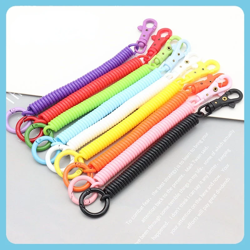 Retractable Spring Coil Keychain Spiral Coil Spring Key Chain