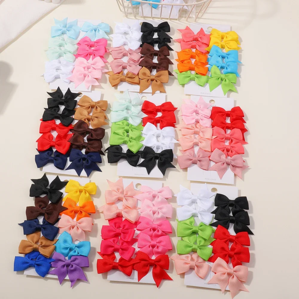 Baby Ribbon Bow Hairpin Hairclip 10Pcs Girls Sweet Hair Accessories