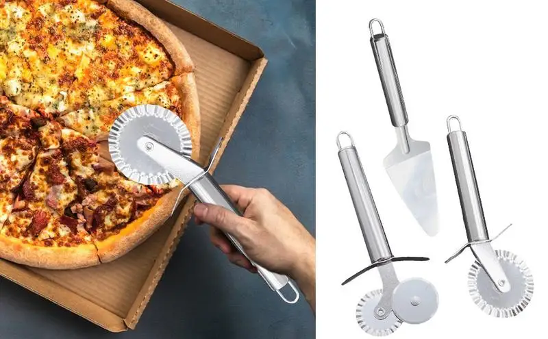 

Professional Stainless Steel Pizza Cutter Large Pizza Cutter with Long Handle for Pasta & Pizza Utensils Pizza Slicer Knife