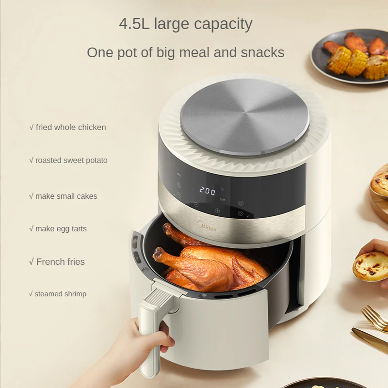 Midea 4.5L Air Fryer Household Large Capacity Oven Multi-Function Automatic Deep Frying Pan Intelligence Air Fryer