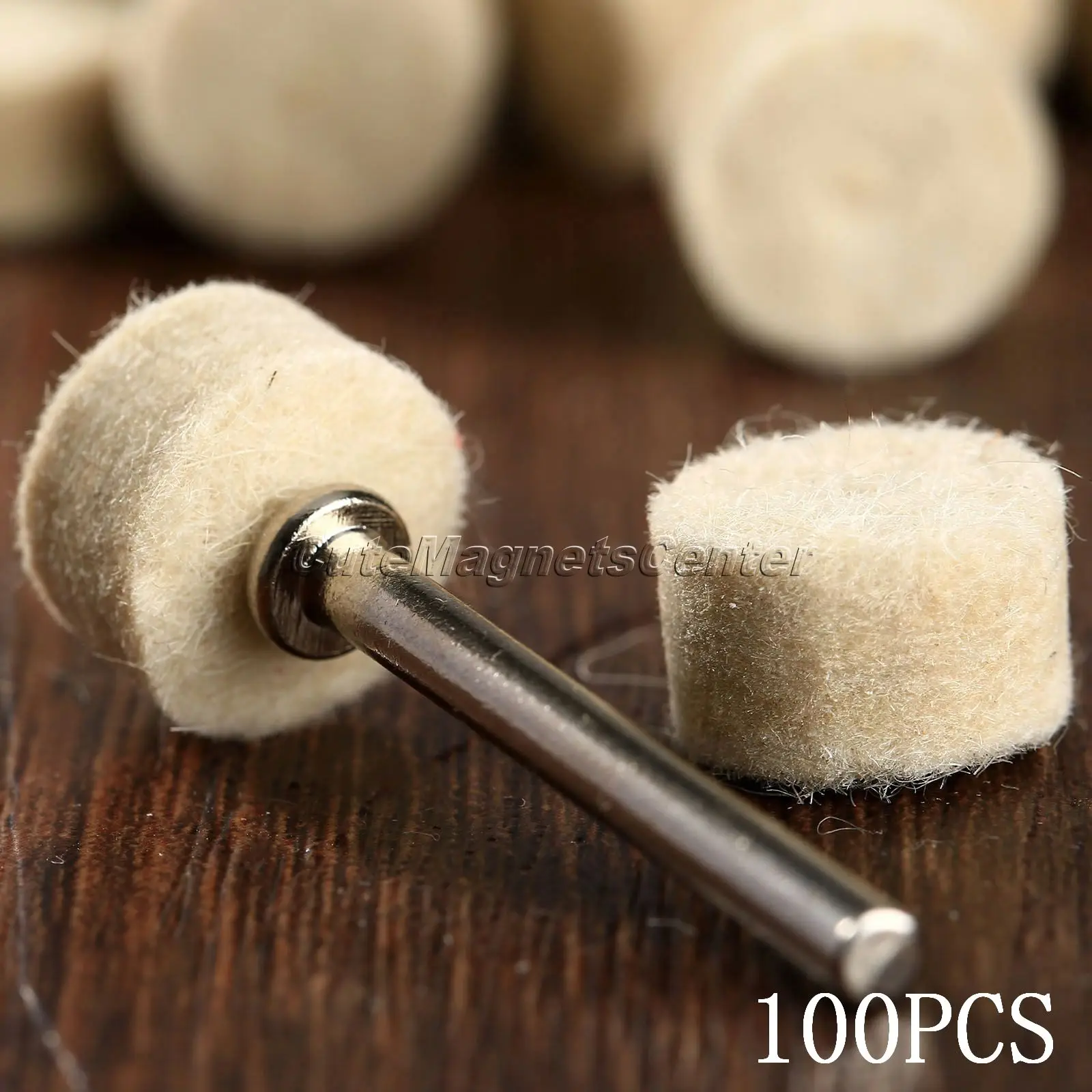 100Ps/Set Car Cleaning Tools 13x8mm Paint Care Wool Felt Polishing Buffing Round Wheel+ 4Ps Shank for Auto Wash Clean Dremel Kit