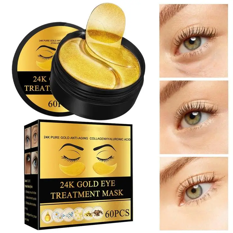 60pcs Gold Eye Patch24k Gold Eye Patch Seaweed Eye Dark Circles Anti