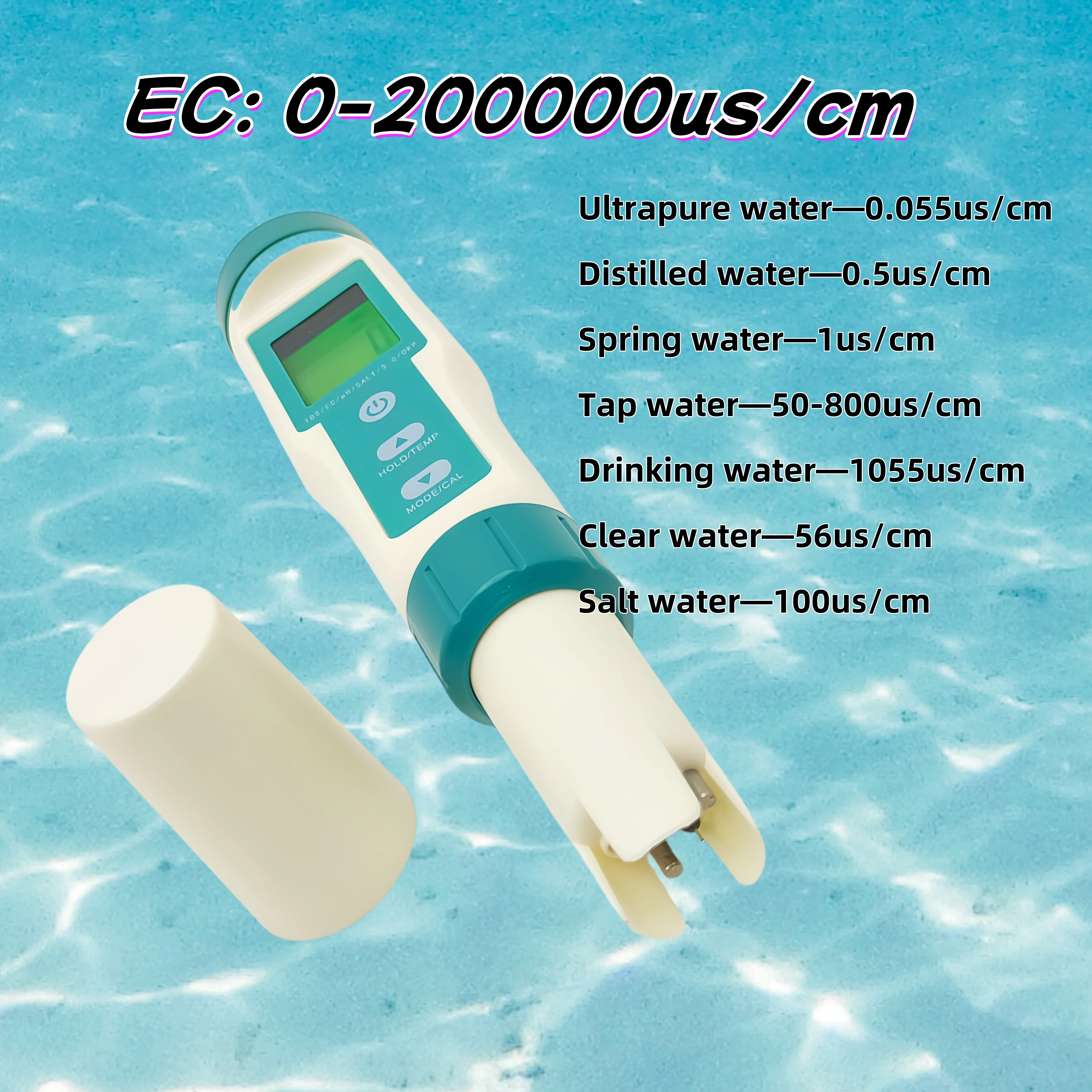 Drinking Water Aquariums Digital Water Quality Tester Pen Tds meter 7 in 1 TDS/EC/ORP/Salinity /S.G/Temperature pH Meter 4