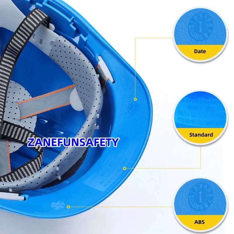 Construction Safety Helmet Reflective Stripes Vents Engineering Work Helmet Ventilated Lightweight Mining ABS Safety