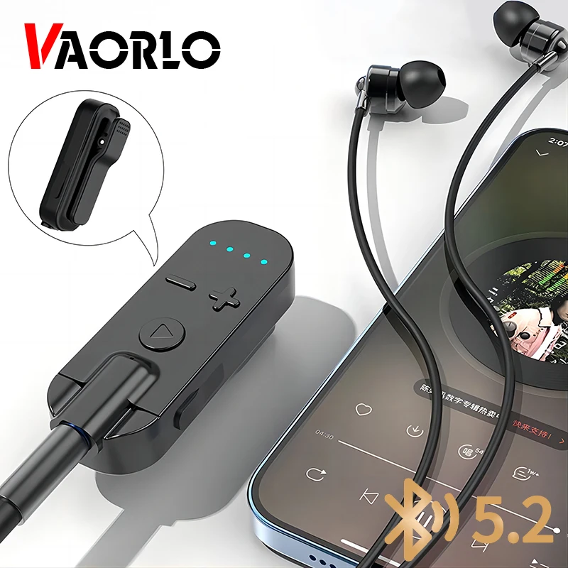 Lavalier Bluetooth 5.2 Wireless Audio Receiver+Headsets Set 3.5MM AUX With Mic Noice Cancelling Game/Music/Call Stereo Adapter bluetooth audio receiver bluetooth transceiver adapter bluetooth aux adaptor bluetooth adapter audio adapter
