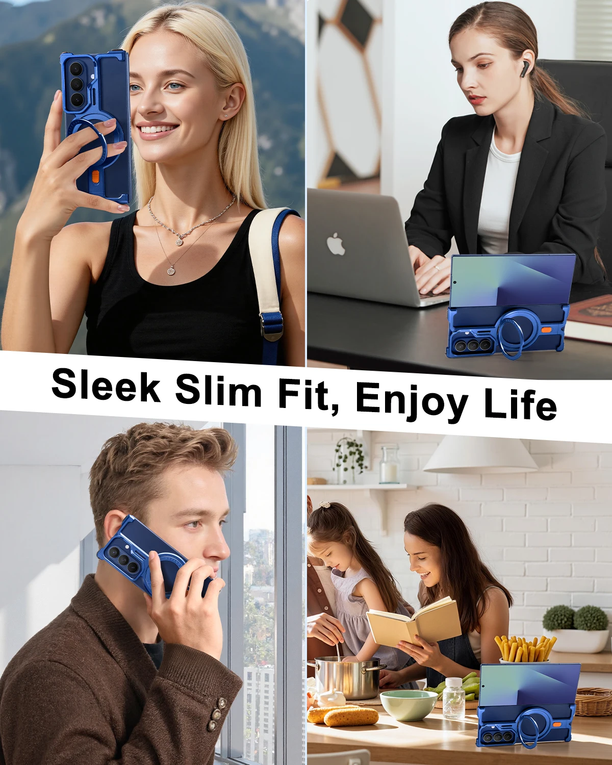 Eary for Samsung Galaxy Z Fold 7 Phone Case with 360°Rotating Ring Stand for Magsafe Wireless Charging Frameless Drop Protection