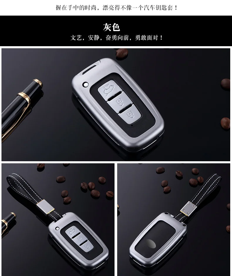 Telecomando in lega di alluminio 3 pulsanti Smart Car Key Case Cover per KIA Sportage Forte per Hyundai Solaris HB20 Veloster SR IX35 - S787ddb11c6234eb596f3d862b06ae323p