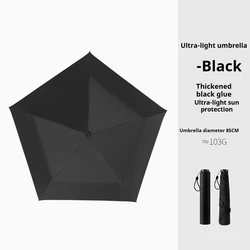 Lightweight Carbon Fiber Sun Umbrella with UV Protection - Metal - fiber composite (Black)
