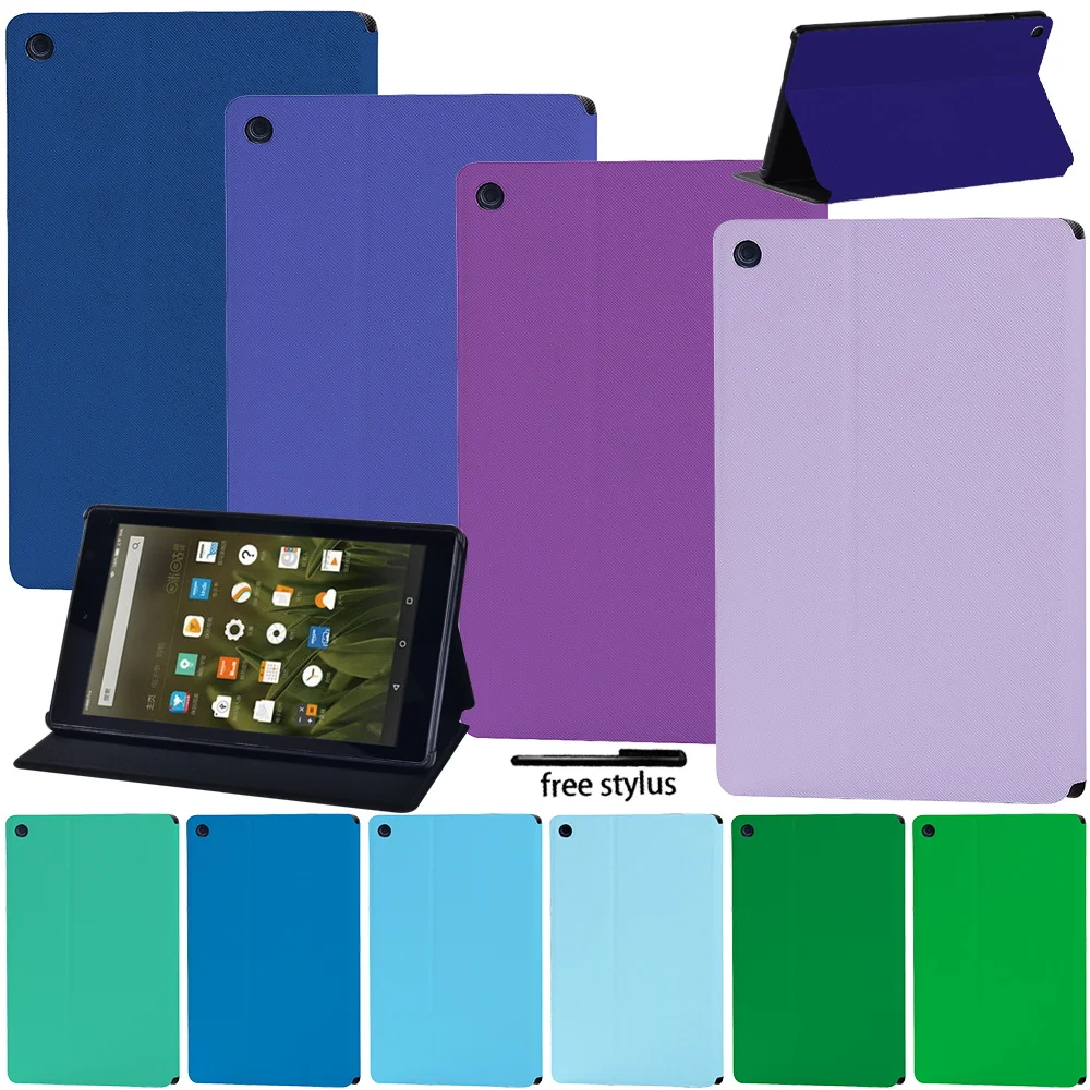 Custodia Per Tablet Per Amazon Fire Hd 10 (5A/7Th/9Th)/Fire Hd 8 (7Th/8Th/10Th Gen)/Fire 7 (5A/7Th/9Th) Custodia + Stilo