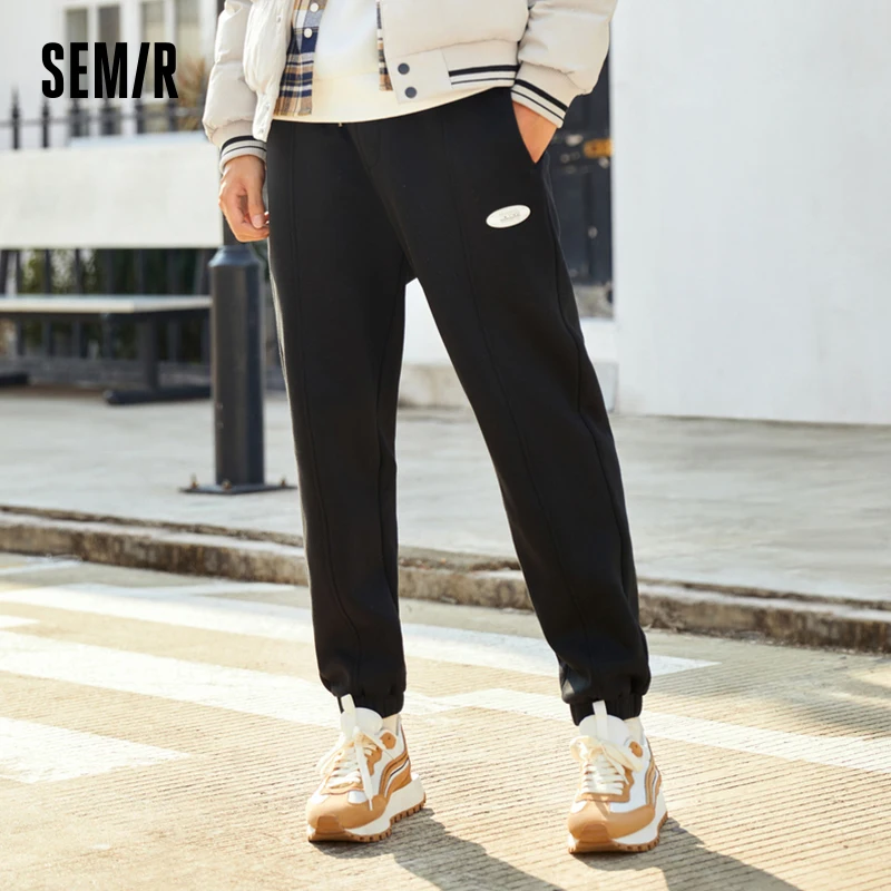 Semir Casual Pants Men Winter Loose Leggings Trousers Polar Fleece Jogging Pants