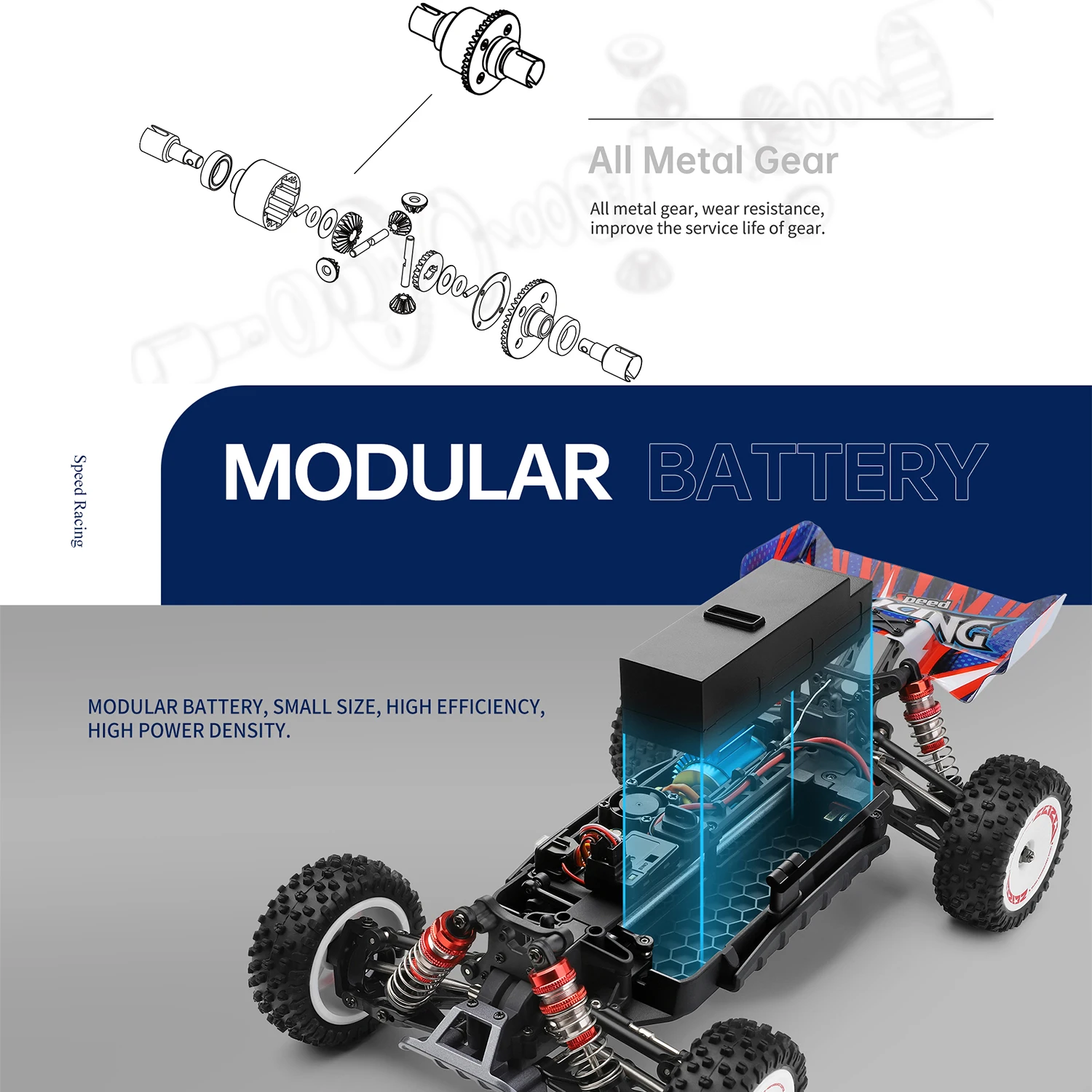 Coche Rc Gasolina WLtoys Xks 124008 60KM/H RC Car With 3S Battery