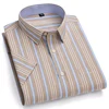 New Men's Plaid Shirt 100% Pure Cotton Oxford Short Sleeves Spring Casual Daily Dress Shirts Button-down Big 5XL 6XL 7XL 4
