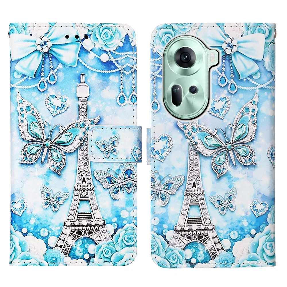 Leather Wallet Case with Artistic Design - Painted Cover