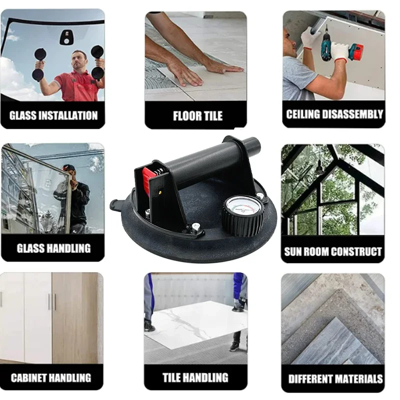 Vacuum Suction Cup 8 Inch 250KG Air Pump Powerful Heavy-Duty Hand Pump Sucker Lifted Magnets Handling Tools