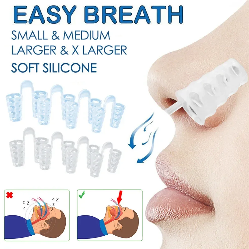 1/2/4/8pcs Anti Snore Apnea Nose Clip Anti-Snoring Breathe Aid Stop Snore Device Sleeping Aid Equipment Stop Snoring 3