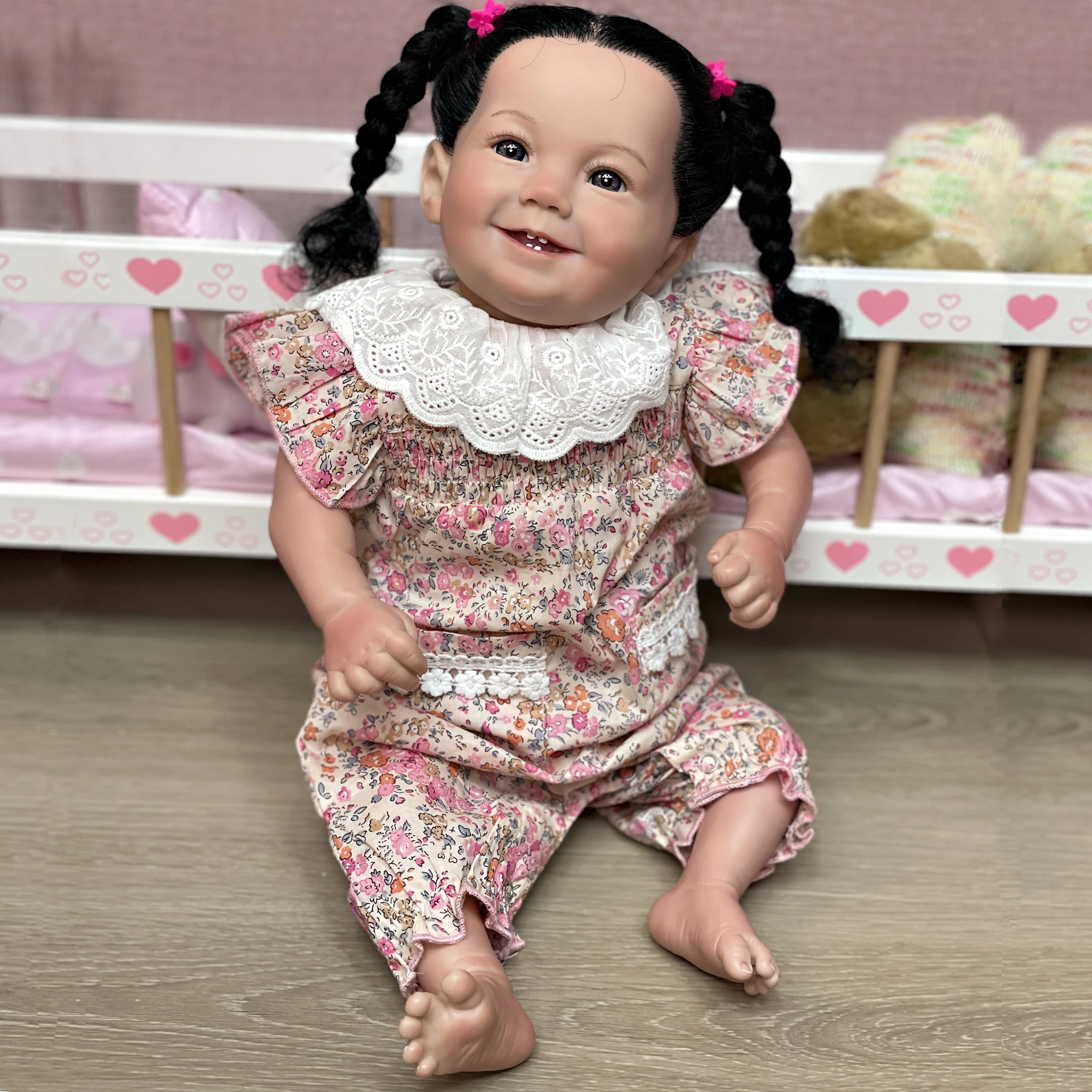 55cm terminou boneca de bebê reborn juliana artesanal enraizado