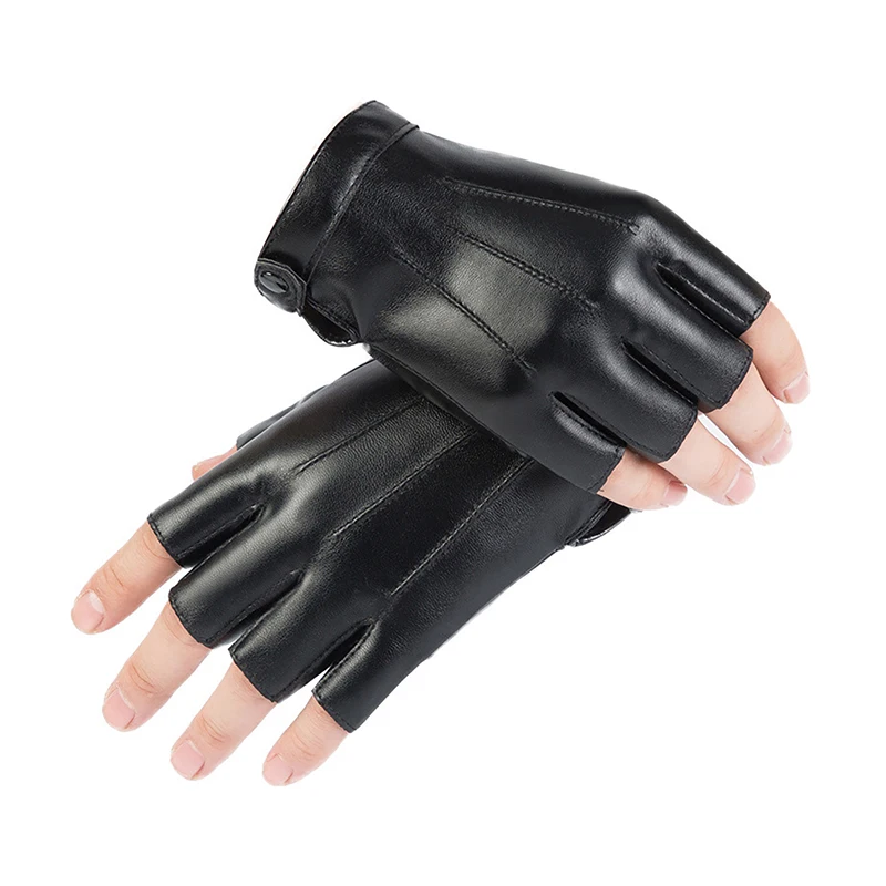 Fashion Half Finger Leather Gloves for Outdoor Driving Cycling Windproof Touch Screen Punk Motorcycle cycling gloves,fingerless gloves,half finger gloves