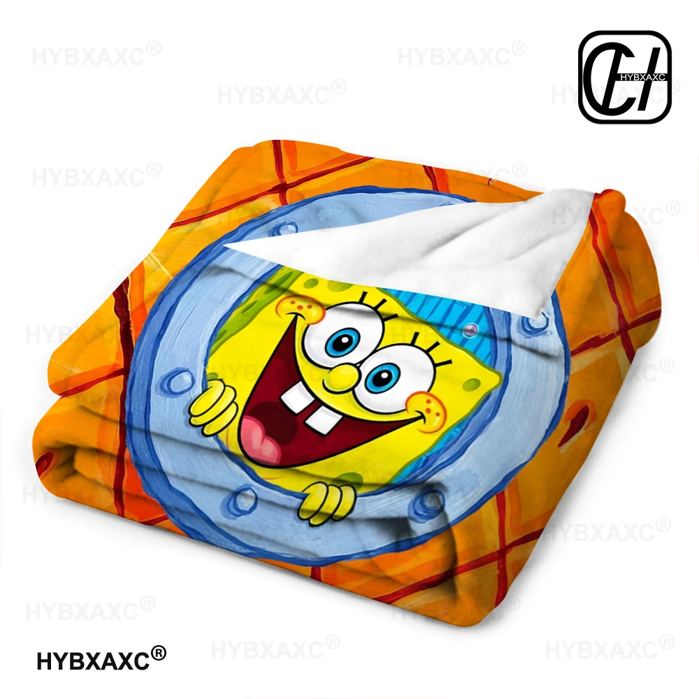 Go-SpongeBob Cartoon Printed Blanket Soft and Comfortable Flannel Throw Blanket Home Bed Sofa Children's Cute Birthday Gift 6