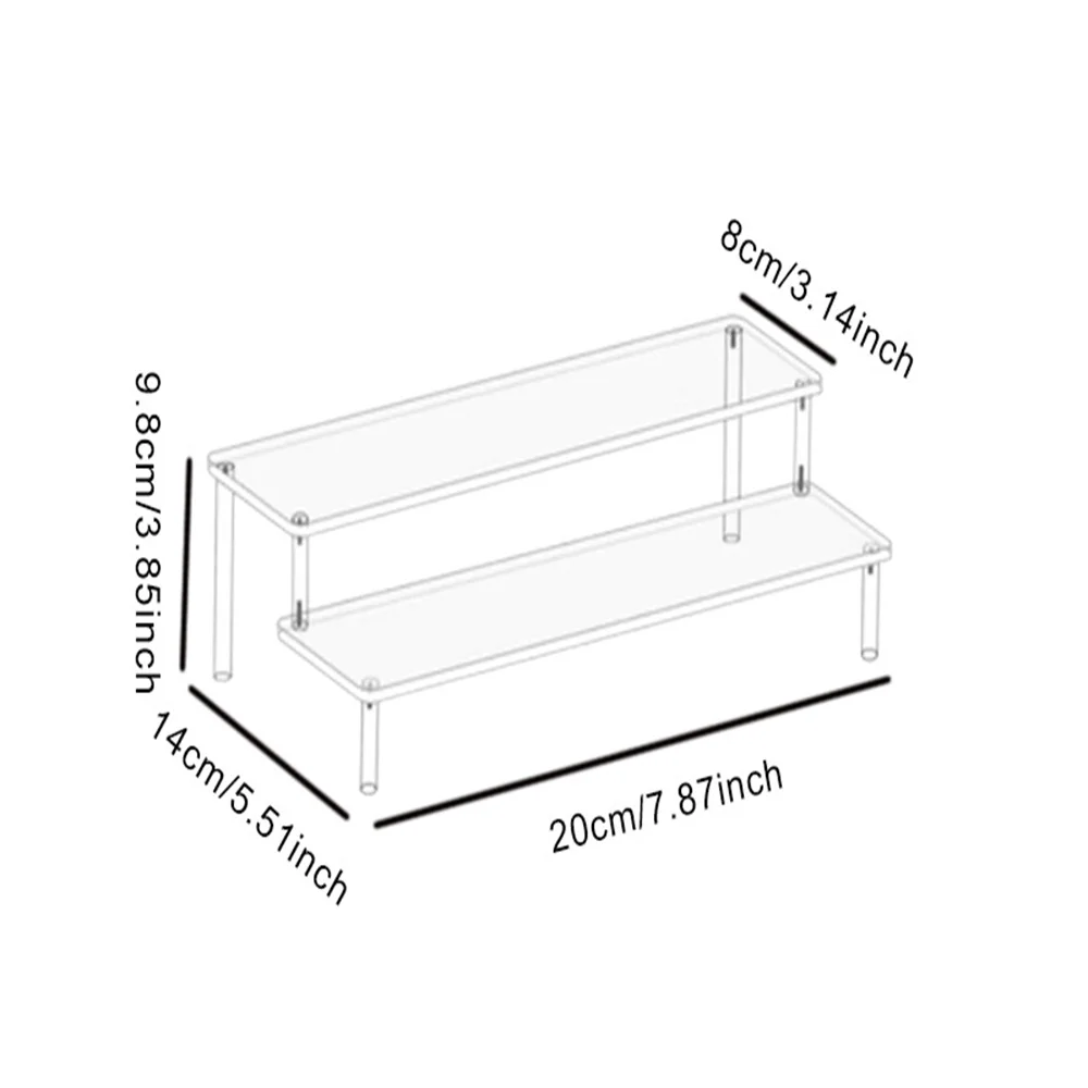 Multi-Tier Clear Acrylic Riser Display Shelf Stand for Cupcakes, Perfume, and Makeup Organizer