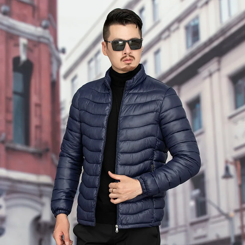 Men Jackets Warm Thick Parka Winter Casual Mens Outwear Coats Solid Stand Collar Male Windbreak Cotton Padded Down Cotton Jacket