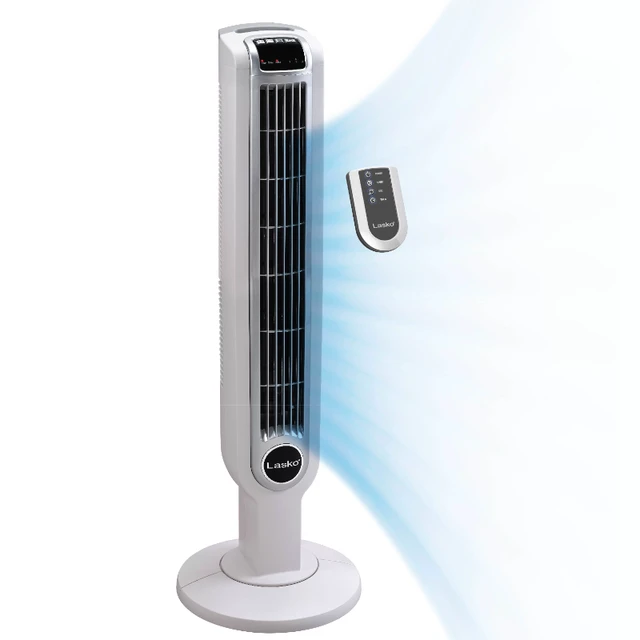 Lasko Portable 3-Speed Oscillating Tower Fan with Timer and Remote Control,  2510, White - AliExpress