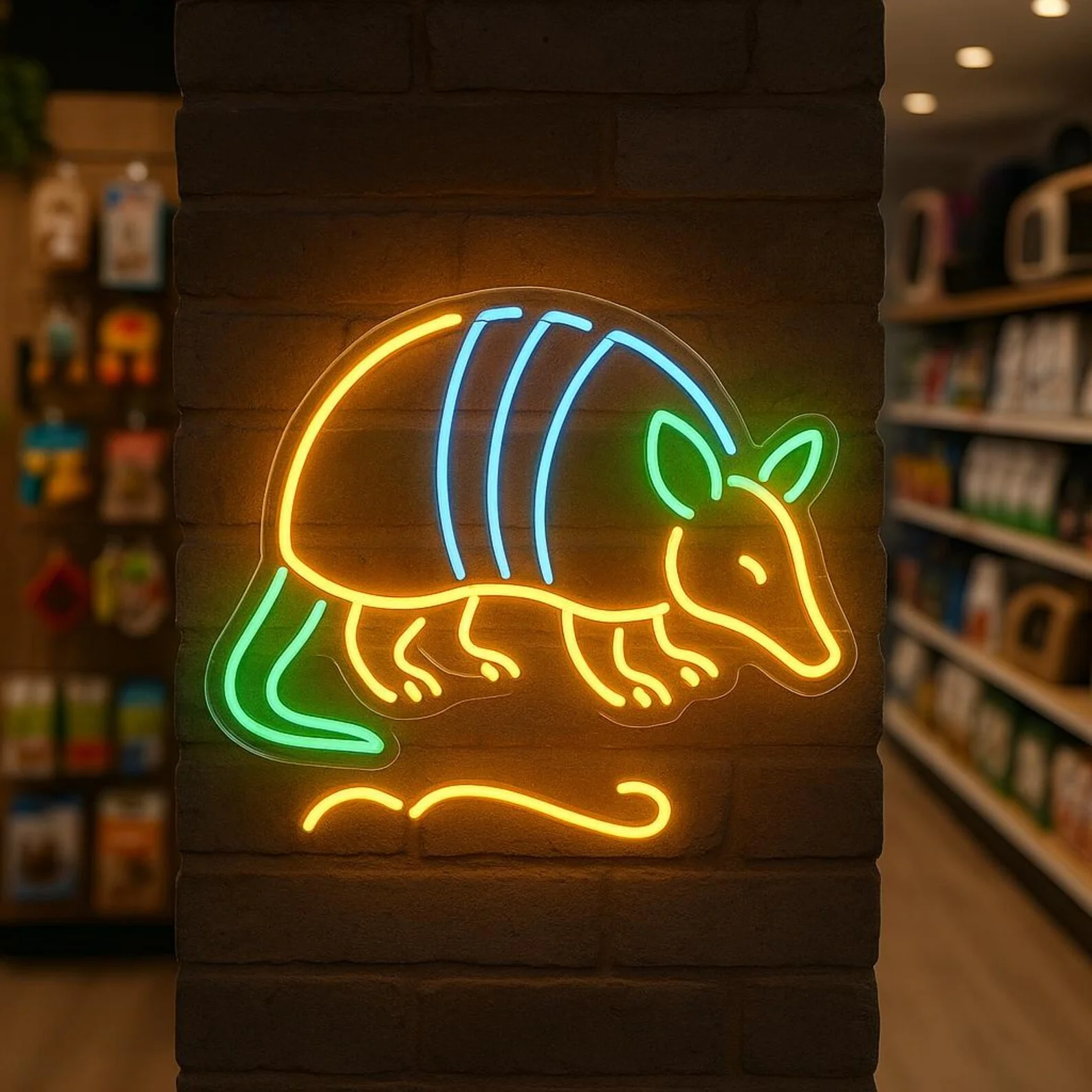 Armadillo 네온 사인, Armadillo 사인, 동물 네온 사인, 홈 장식 어린이 방 장식, 어린이를위한 선물