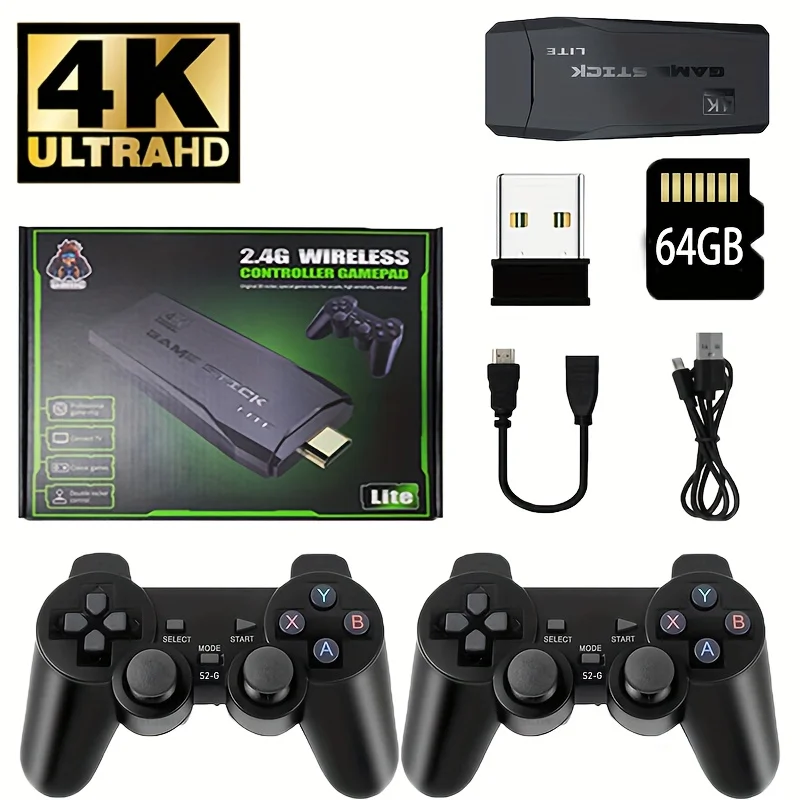 

NEW Game Stick 4K M8 HDMI-Compatible Output 2.4G Wireless Controllers Retro TV Video Game Consoles For GBA/PS1 Simulators Gifts