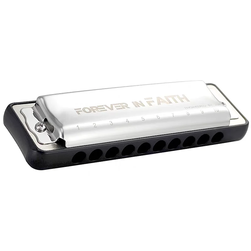 JDR Blues Harmonica Forever In Faith 10-Hole 20 Tone Harp C Key Diatonic Armonica Musical Instruments for Beginners Mouth Organ