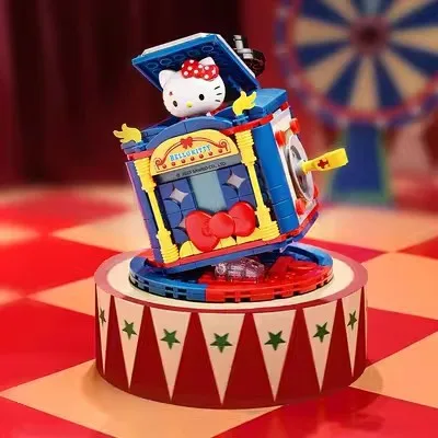 

Sanrio Hello Kitty Magic Circus Building Blocks Toy Anime Kuromi Cute Character Scene Model Bricks Creative Decoration Kids Gift