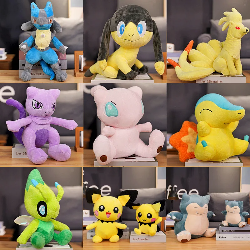 

Оригинальная кукла Pokemon Pikachu Lucario Mewtwo, необычная мягкая игрушка, мультяшная Милая подушка, детский подарок на день рождения