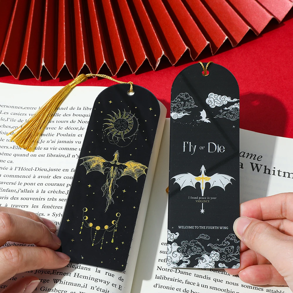 1PC Acotar Fourth Wing Series Acrylic Bookmark Dragon Series Book Tassel Accessory Perfect Gift for Book Lovers Fiction Fans bookmarks stationery supplies acrylic bookmark