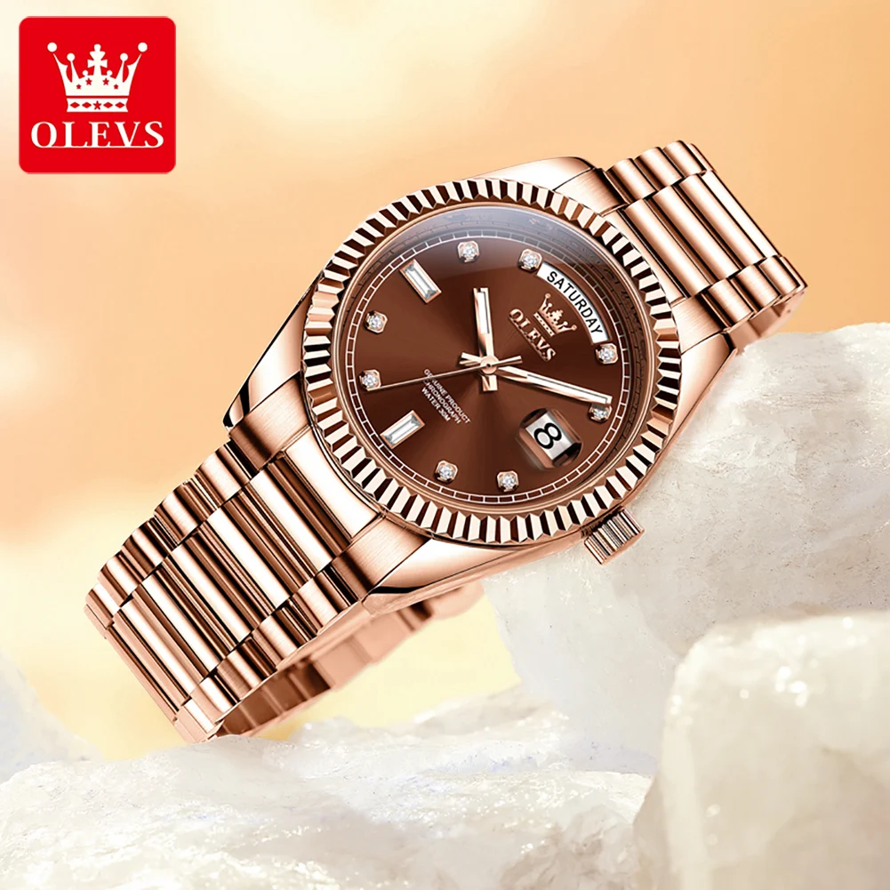 OLEVS 6736 Men's Mechanical Watch Fashion Business Sports Big Dial 45mm Sapphire Mirror Waterproof Automatic Wristwatch